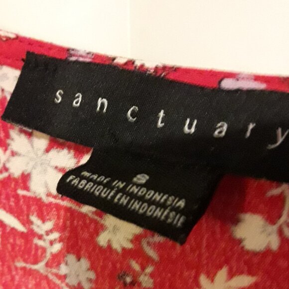 Sanctuary Pink Faux Wrap Floral Print Flutter Sleeve Boho Summer Dress Small - Picture 2 of 9